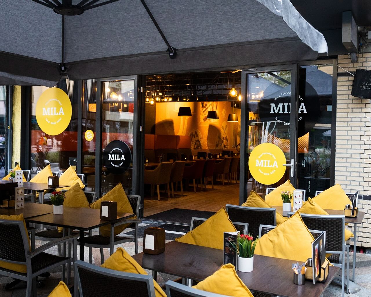 Interior/exterior of the halal restaurant