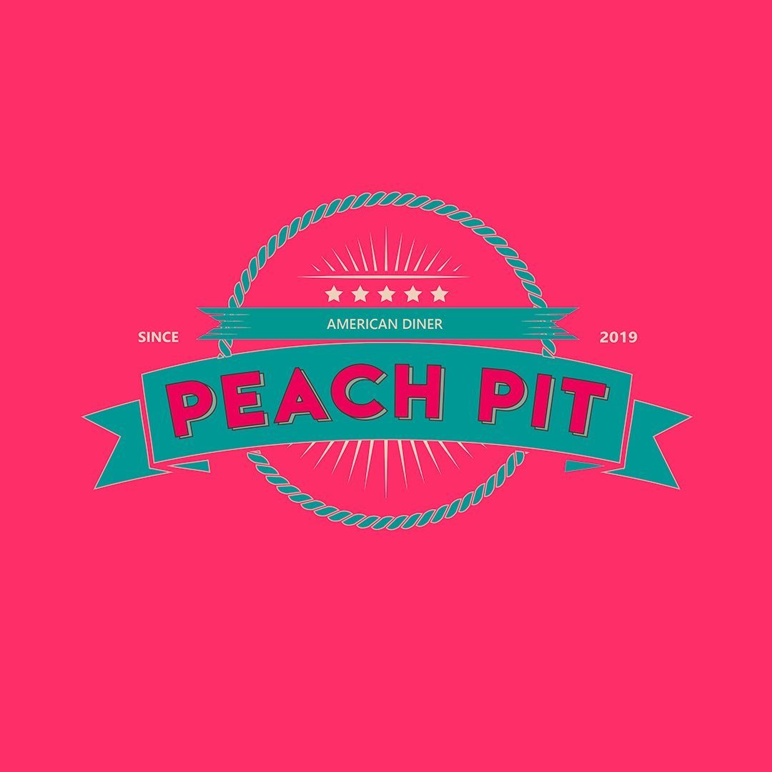 Logo van het halal restaurant Peach Pit