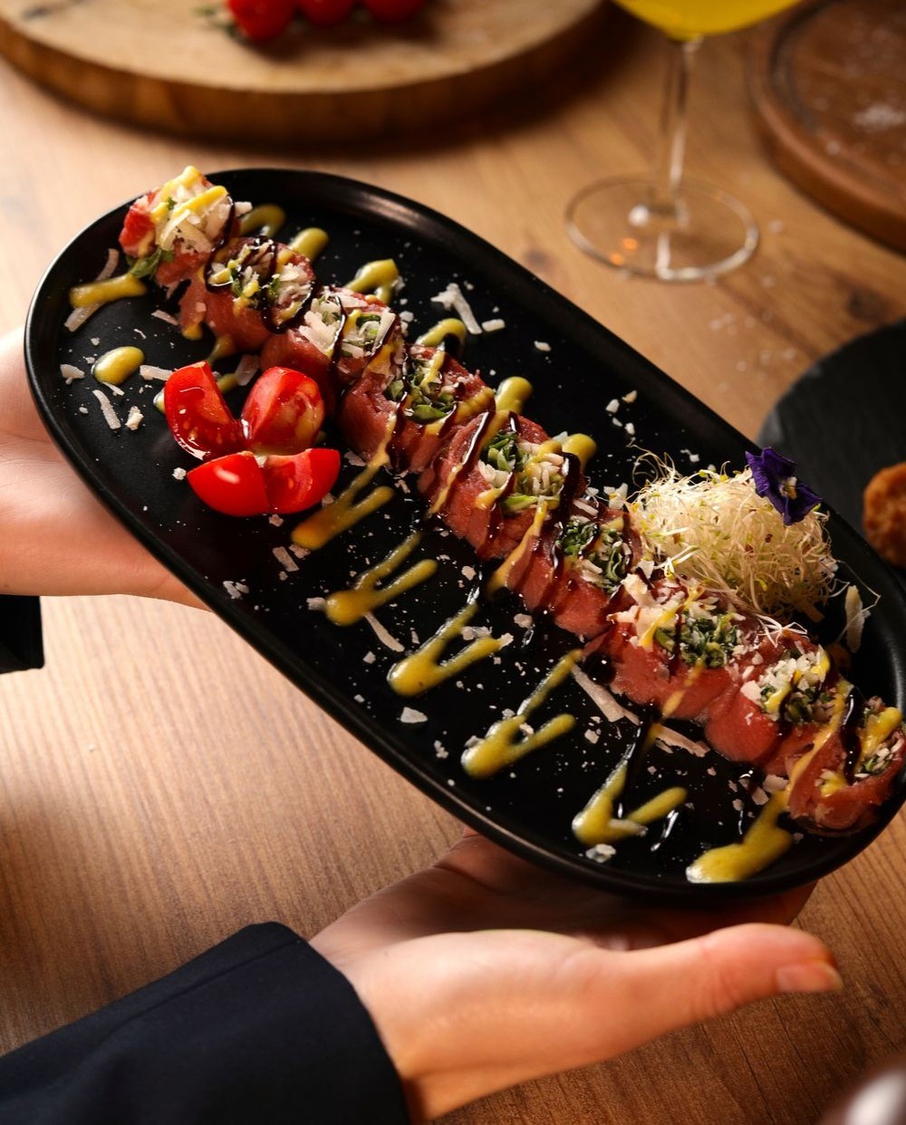 Gerecht geserveerd in het halal restaurant