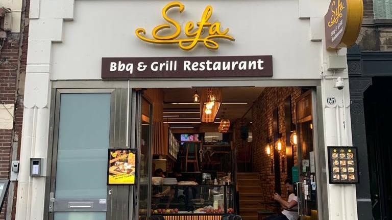 Interior/exterior of the halal restaurant