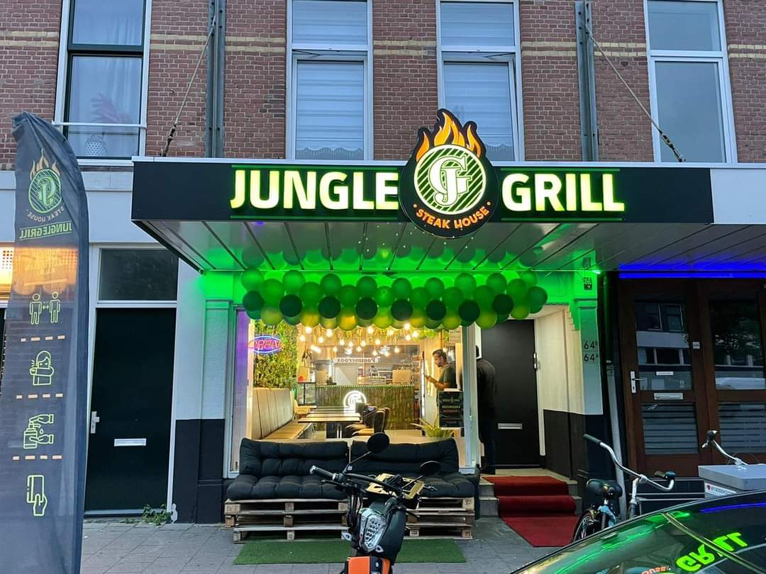 Interior/exterior of the halal restaurant