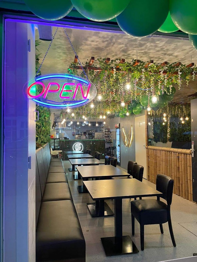 Interior/exterior of the halal restaurant