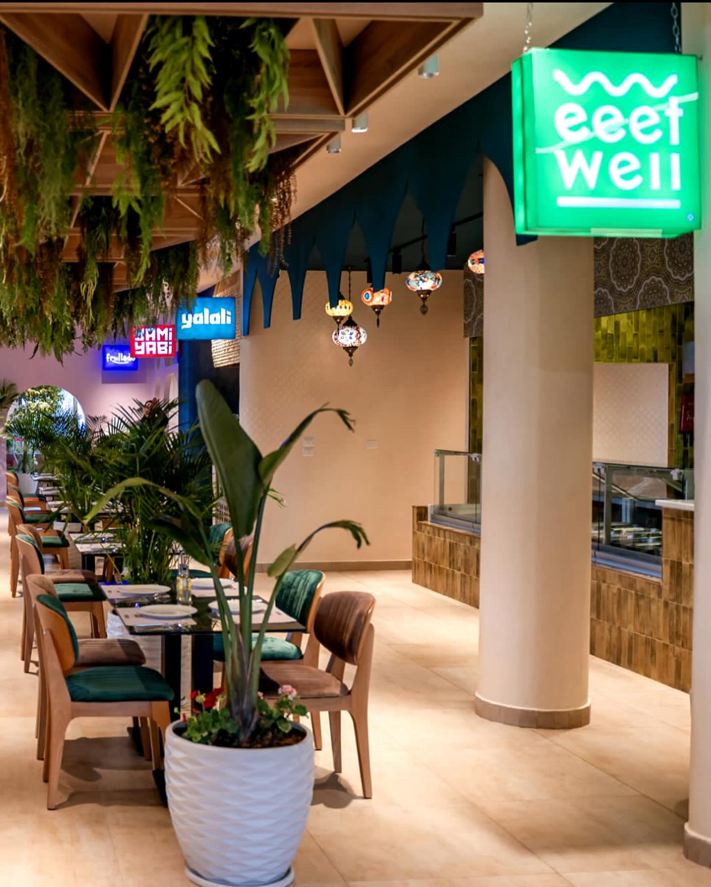Interior/exterior of the halal restaurant