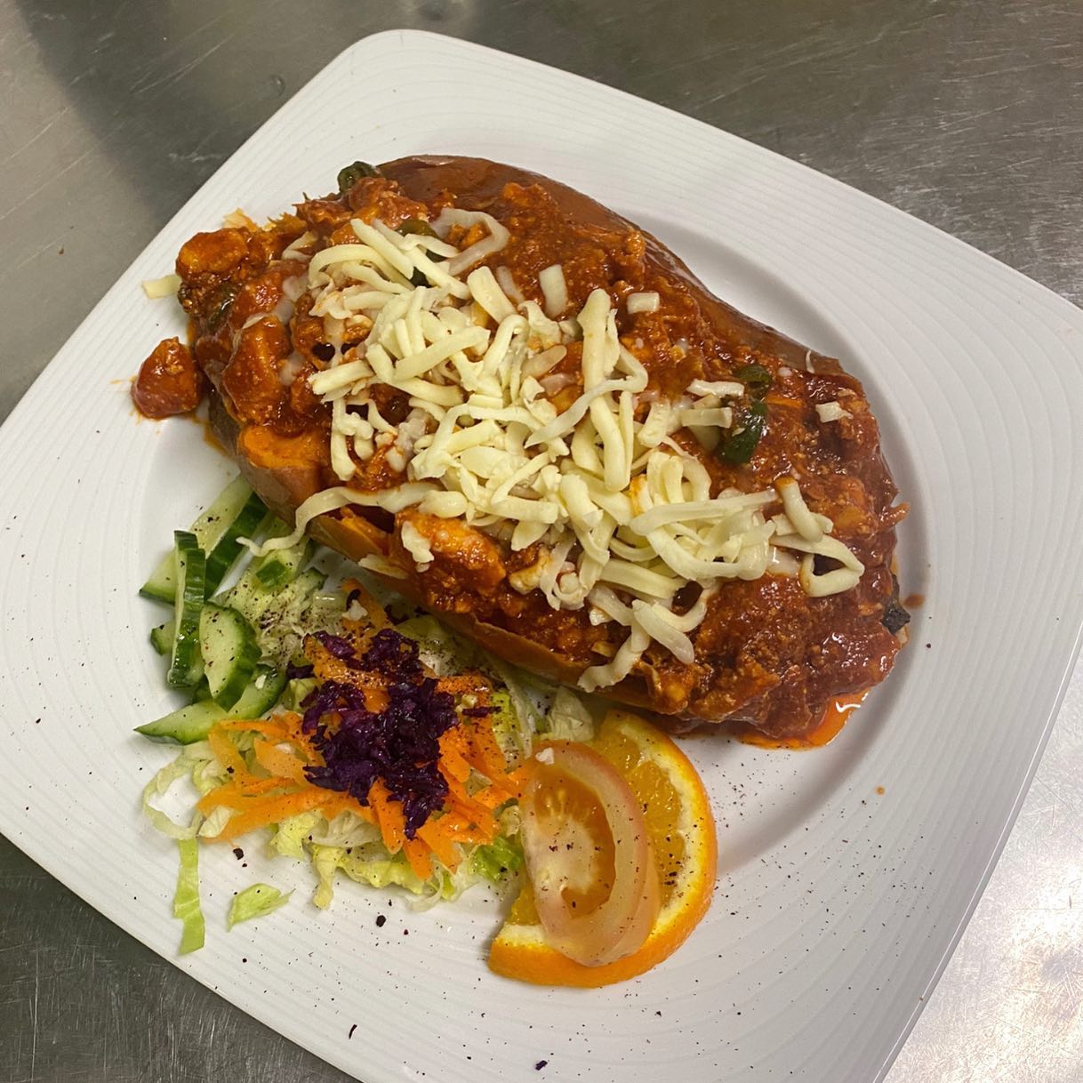 Dish served at the halal restaurant